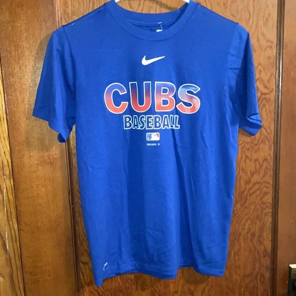 Nike Blue Cubs Baseball Tee dry fit - Picture 1 of 4